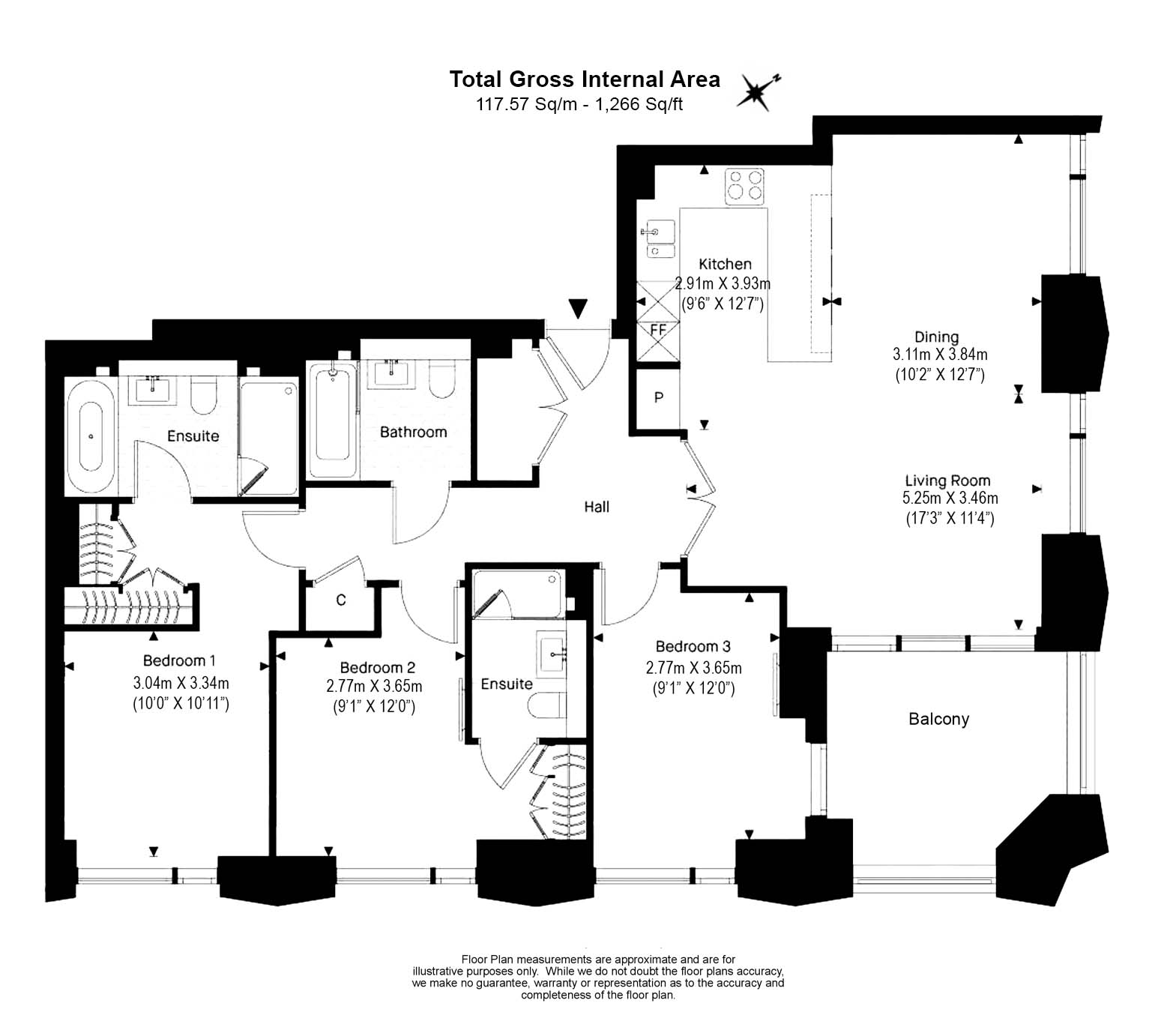 3 bedrooms apartments/flats to sale in Chelsea Creek, Fulham-Floorplan
