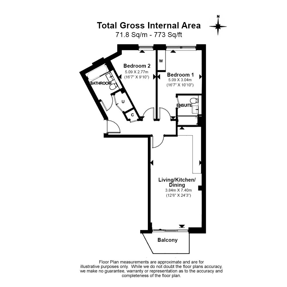 2 bedrooms apartments/flats to sale in Discovery House South, 26 Palmer Street-Floorplan