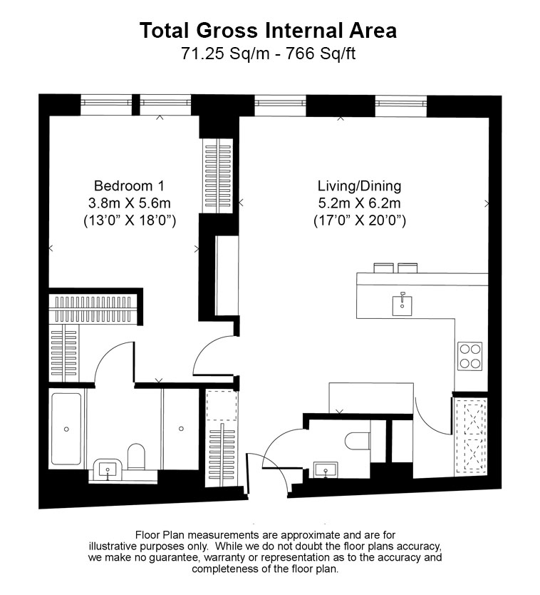 1 bedroom apartments/flats to sale in Pearson Square, Fitzrovia-Floorplan