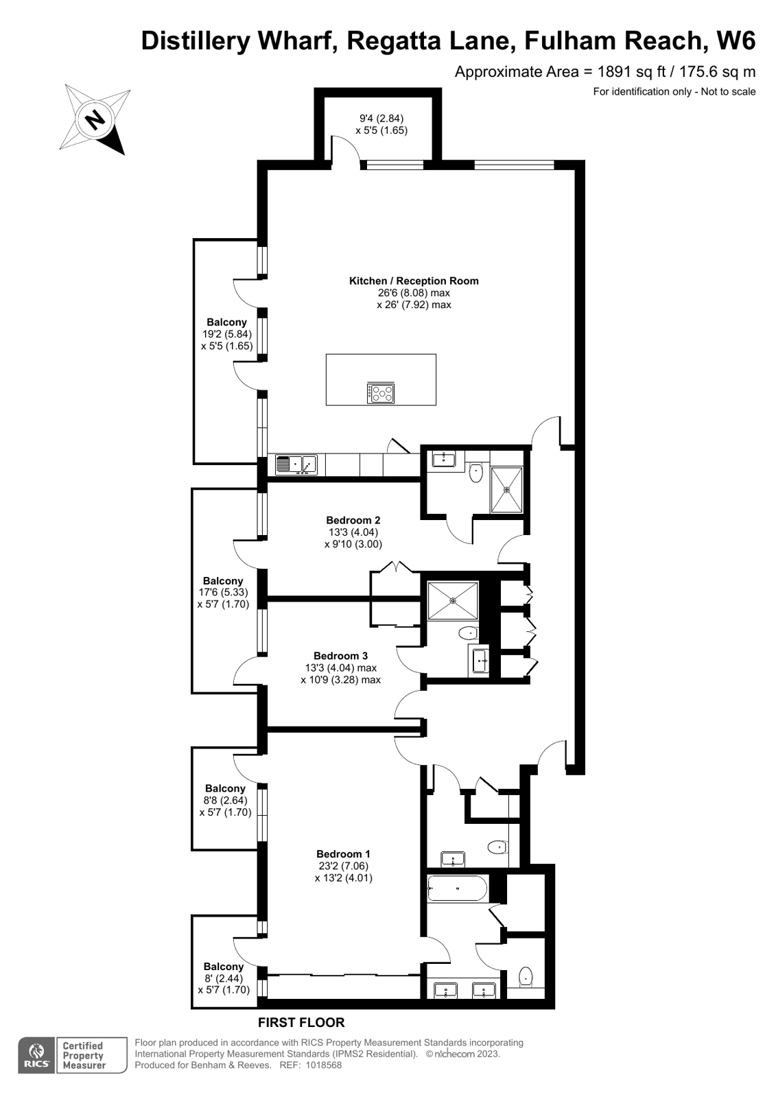 3 bedrooms apartments/flats to sale in Regatta Lane, Fulham Reach-Floorplan