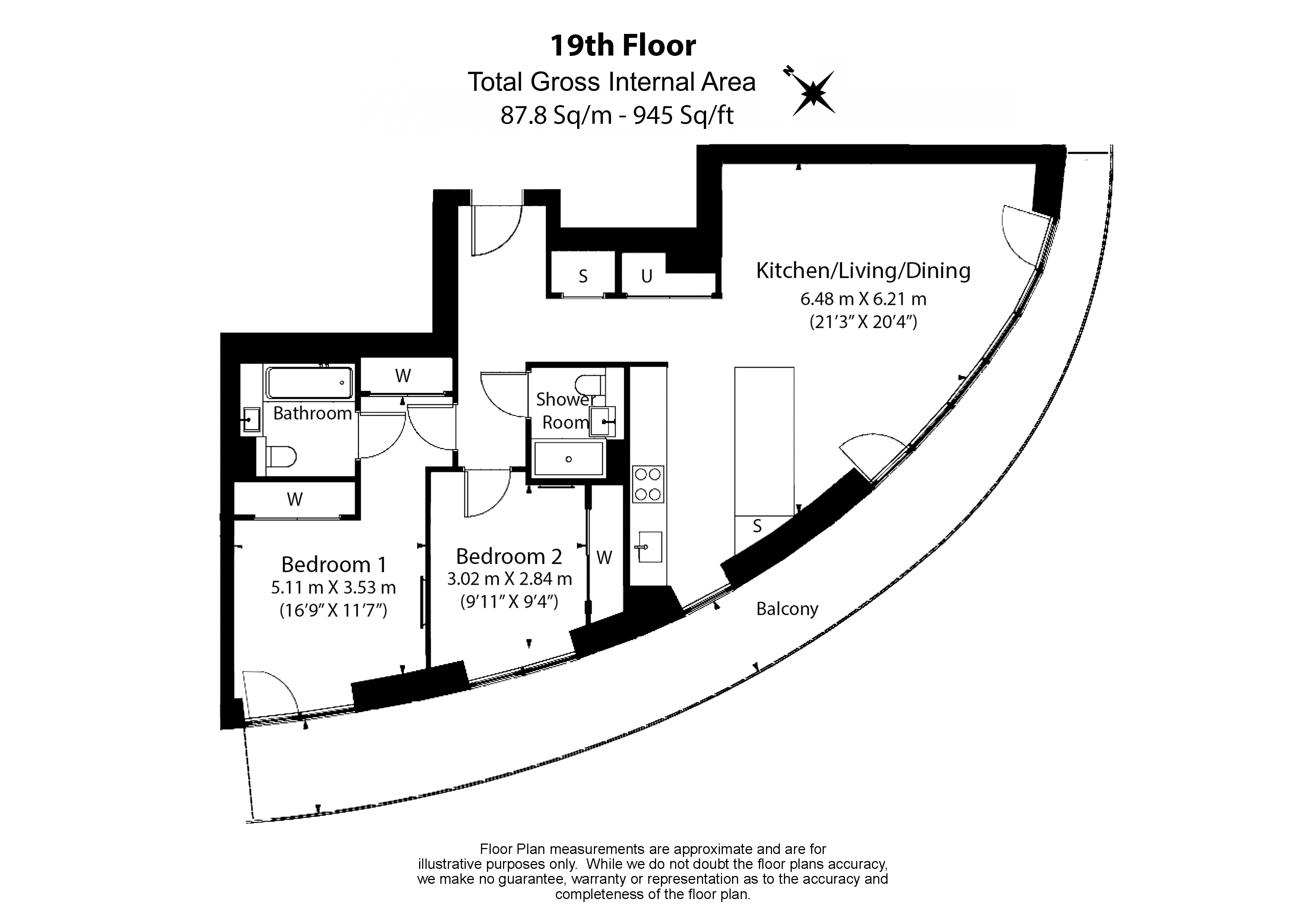 2 bedrooms apartments/flats to sale in Cascade Way, White City-Floorplan