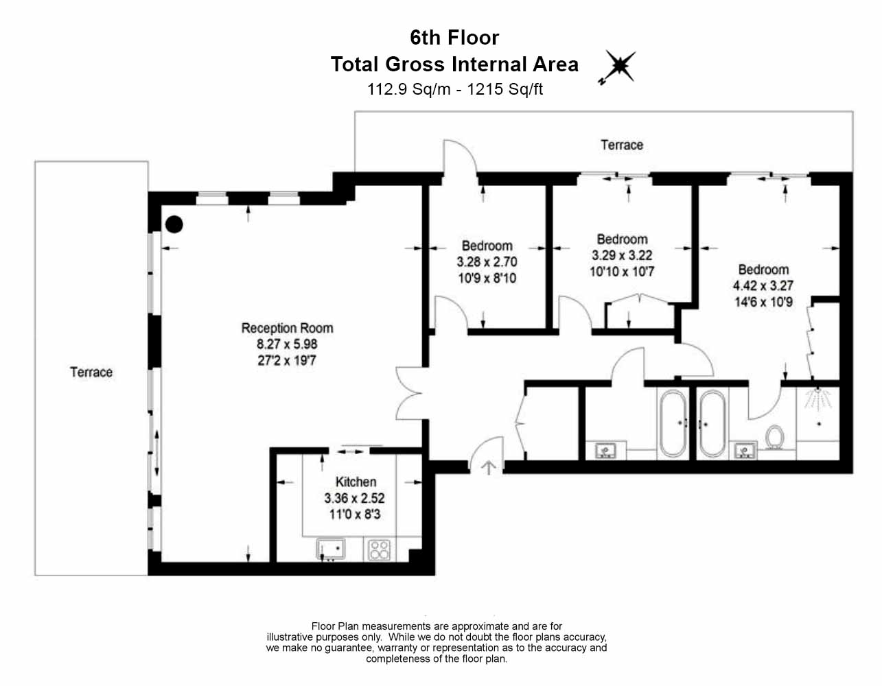 3 bedrooms apartments/flats to sale in Park Street, Chelsea Creek, Fulham-Floorplan