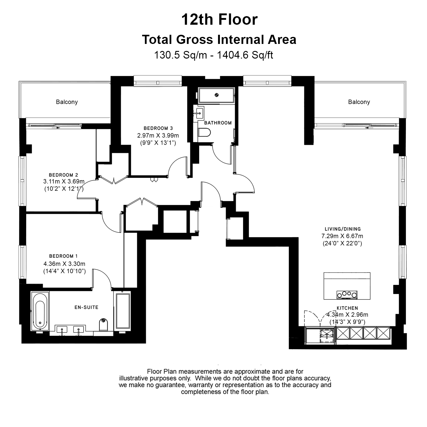 3 bedrooms apartments/flats to sale in Glenthorne Road, Hammersmith-Floorplan