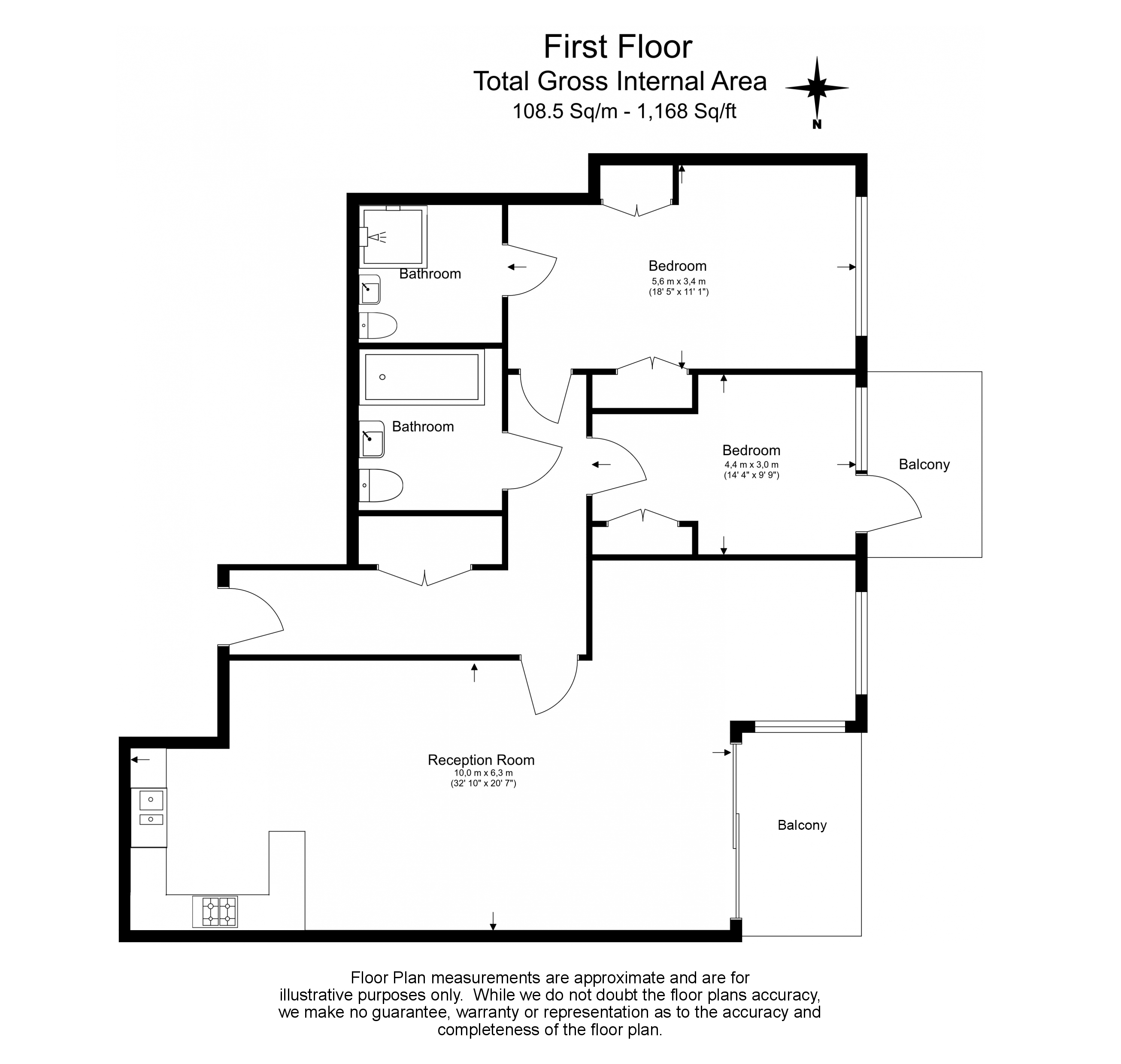 2 bedrooms apartments/flats to sale in Thurstan Street, Chelsea Creek, Fulham-Floorplan