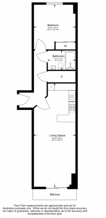 1 bedroom apartments/flats to sale in Park Street, Chelsea Creek, London-Floorplan