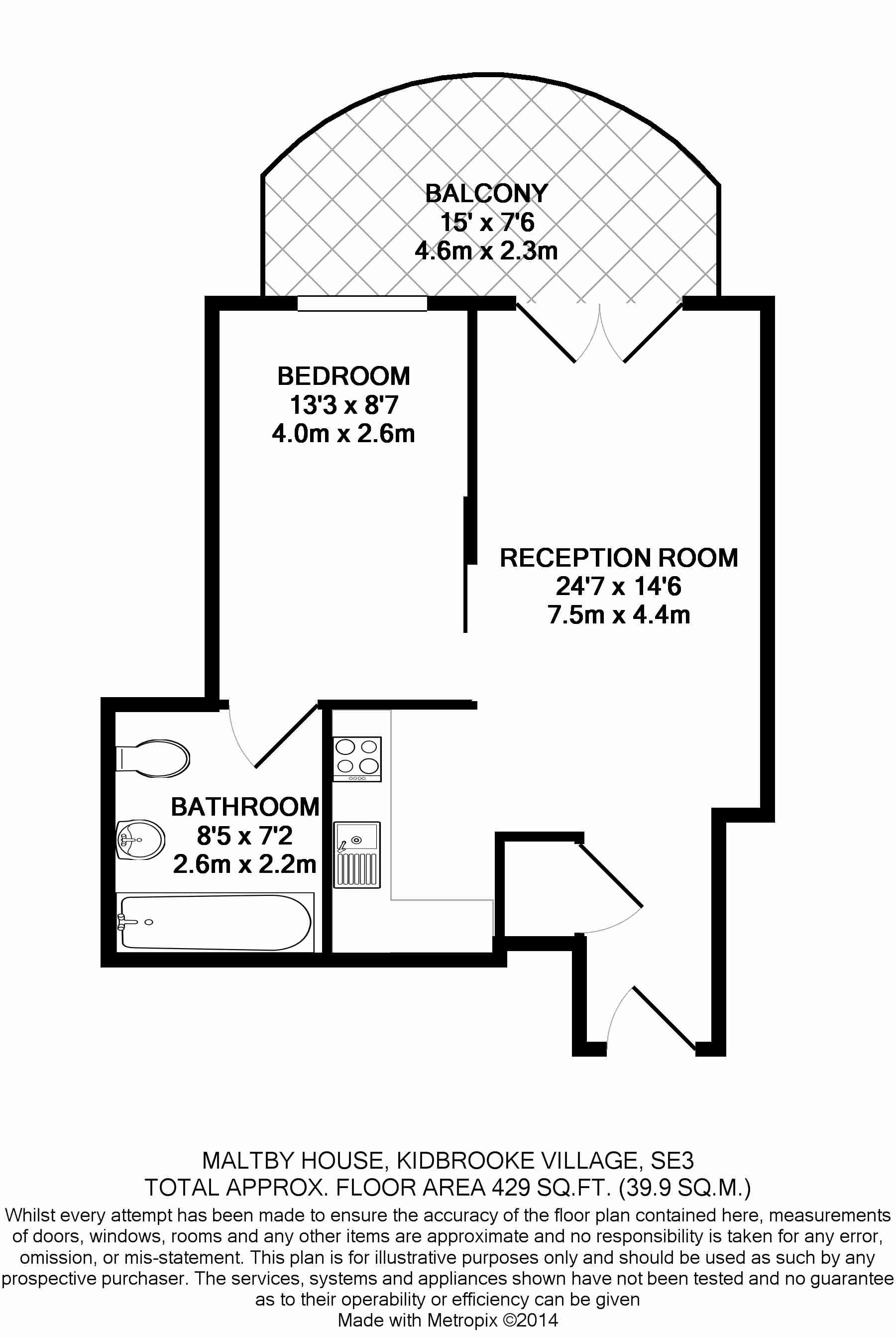 1 bedroom apartments/flats to sale in Tudway Road, Kidbrooke Village, Kidbrooke-Floorplan