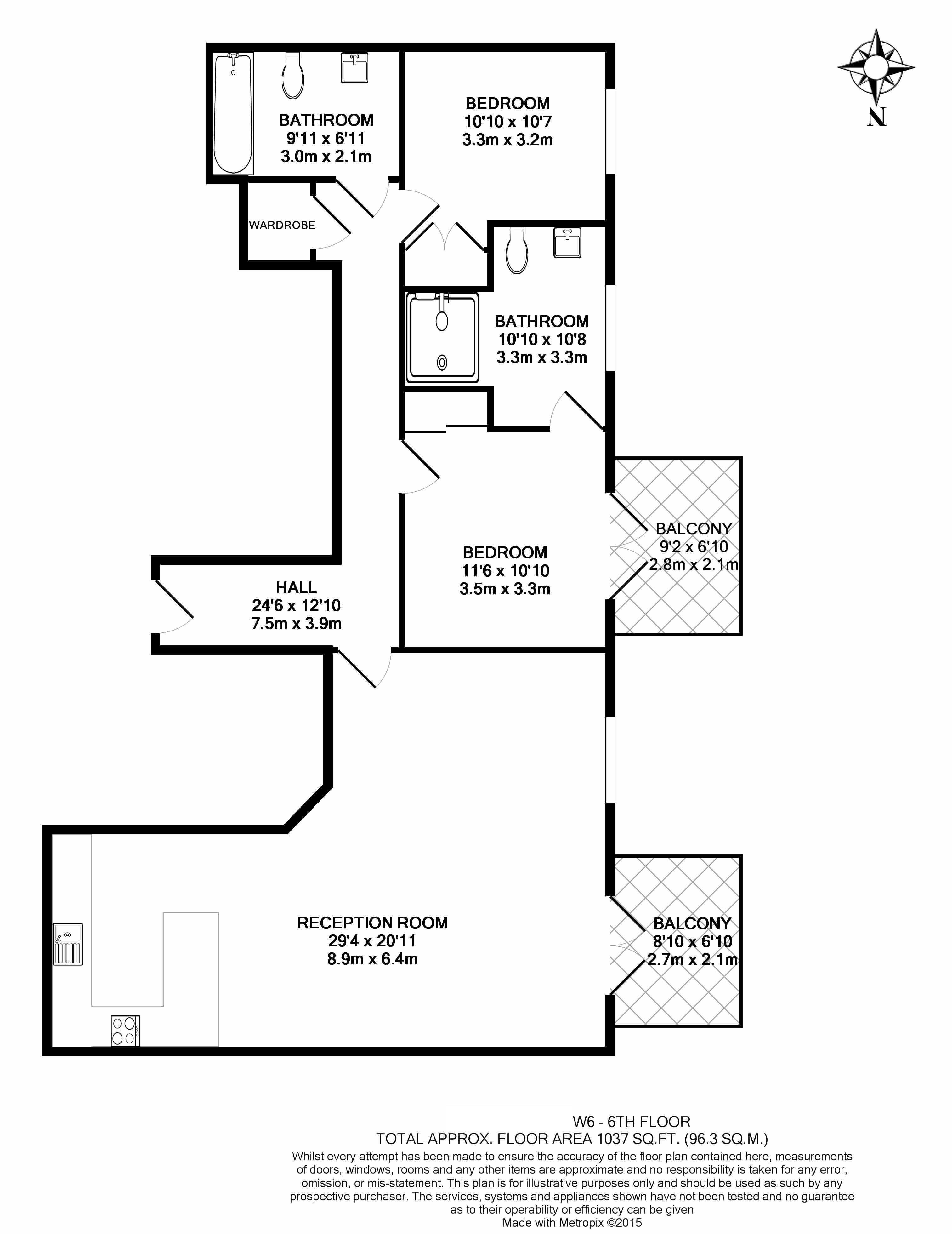2 bedrooms apartments/flats to sale in Chancellors Road, Hammersmith, Fulham Reach-Floorplan