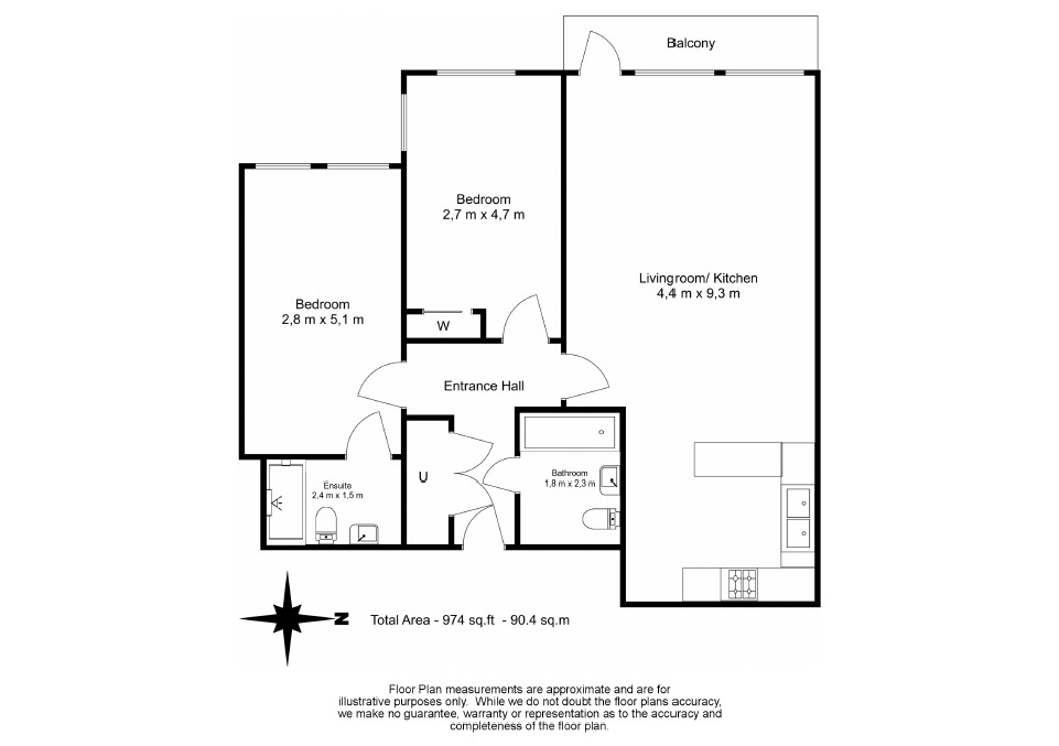 2 bedrooms apartments/flats to sale in Glenthorne Road, Hammersmith-Floorplan