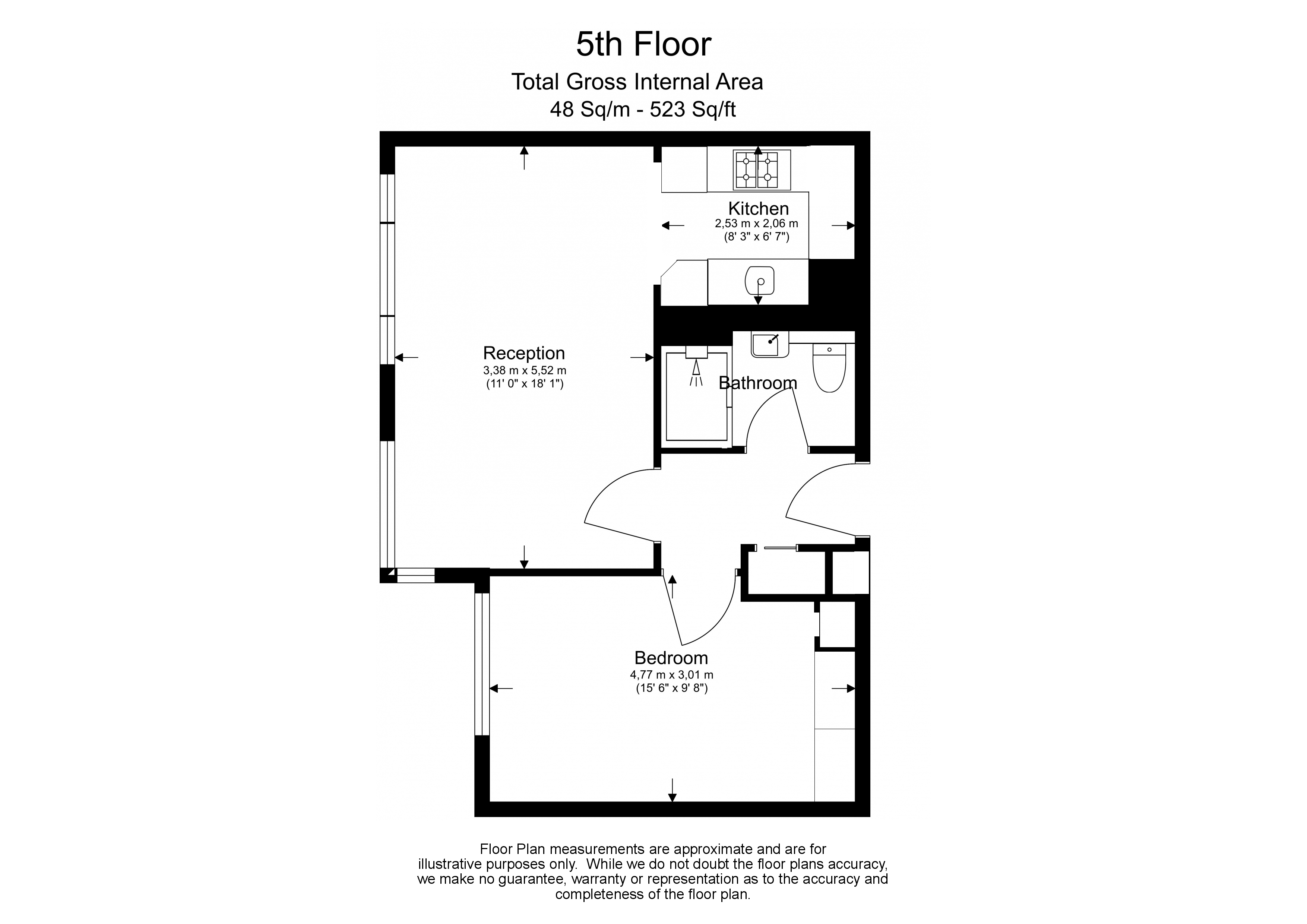 1 bedroom apartments/flats to sale in Southwick Street, Paddington-Floorplan