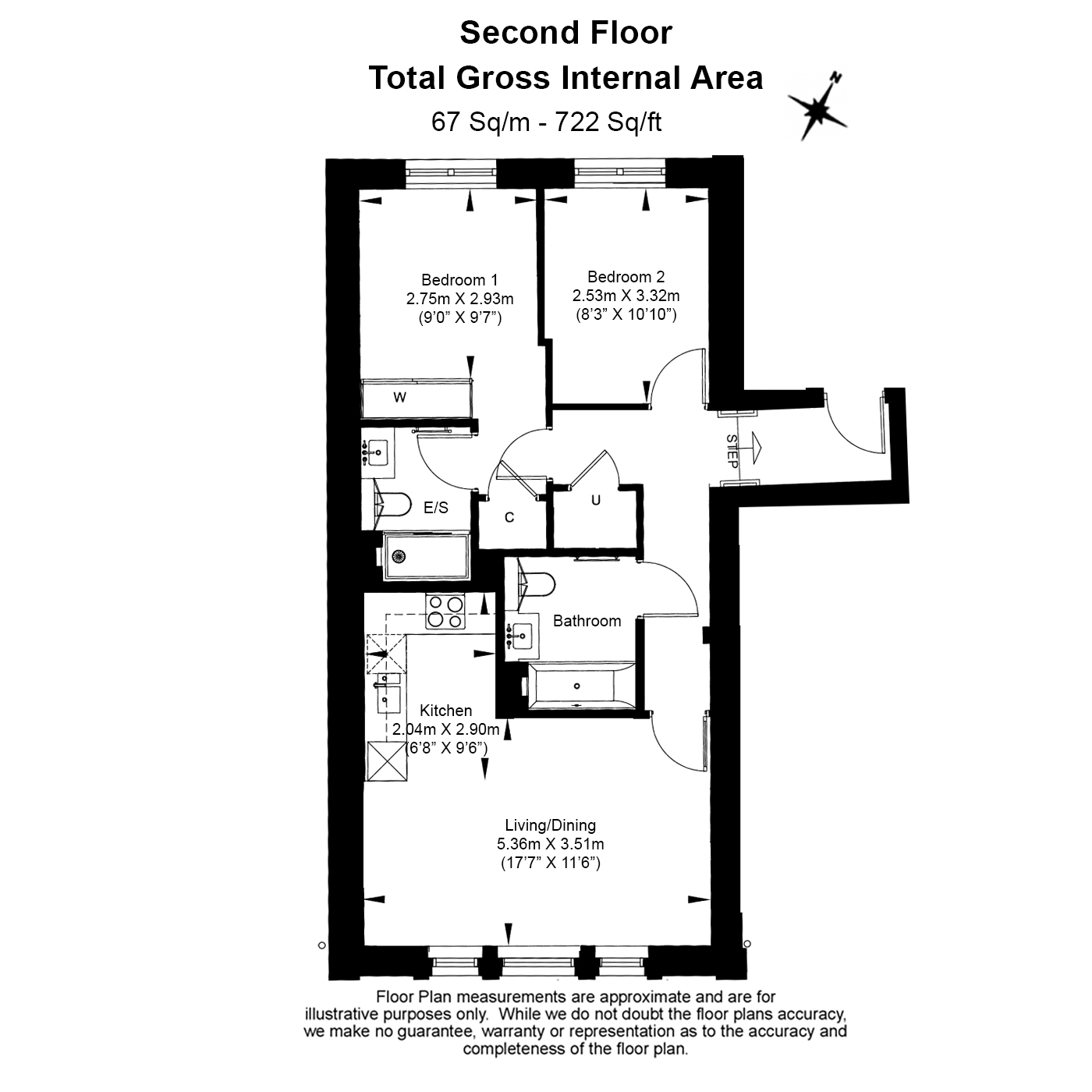 2 bedrooms apartments/flats to sale in New Broadway, Dickens Yard, Ealing-Floorplan