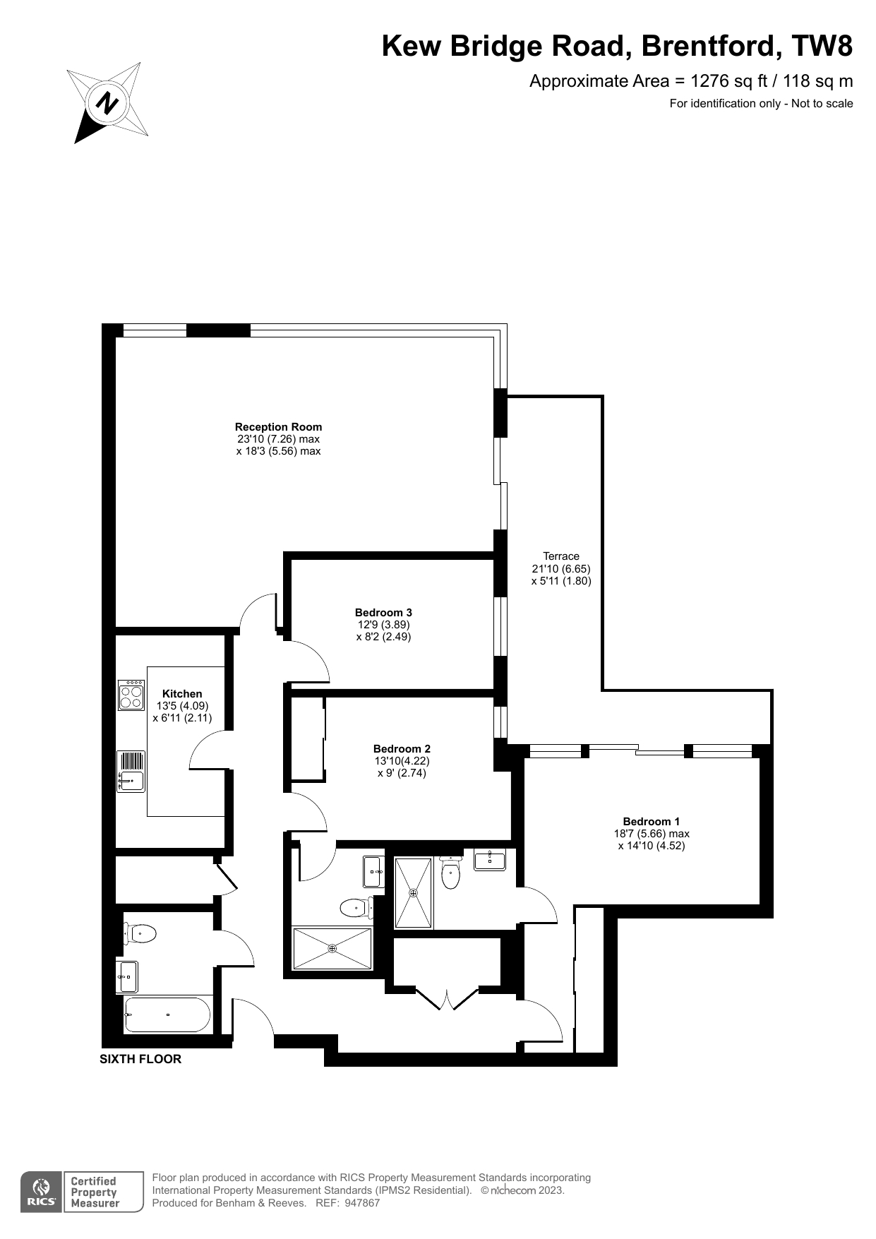 3 bedrooms apartments/flats to sale in Kew Bridge Road, Brentford-Floorplan