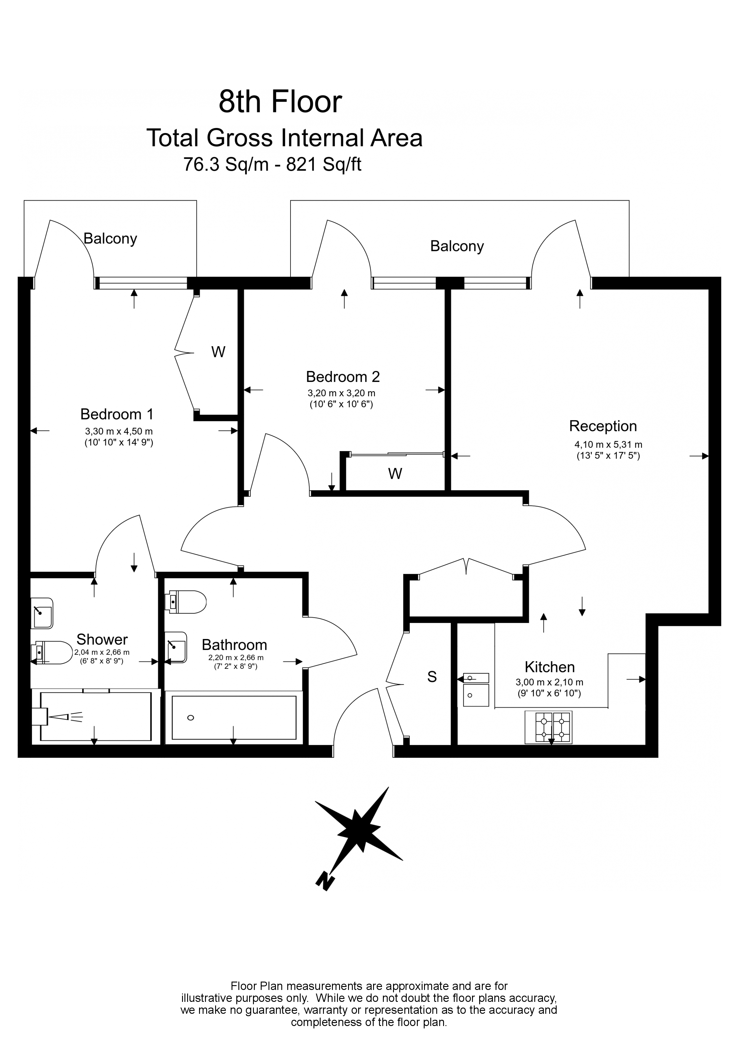 2 bedrooms apartments/flats to sale in Wandsworth Road, Nine Elms-Floorplan