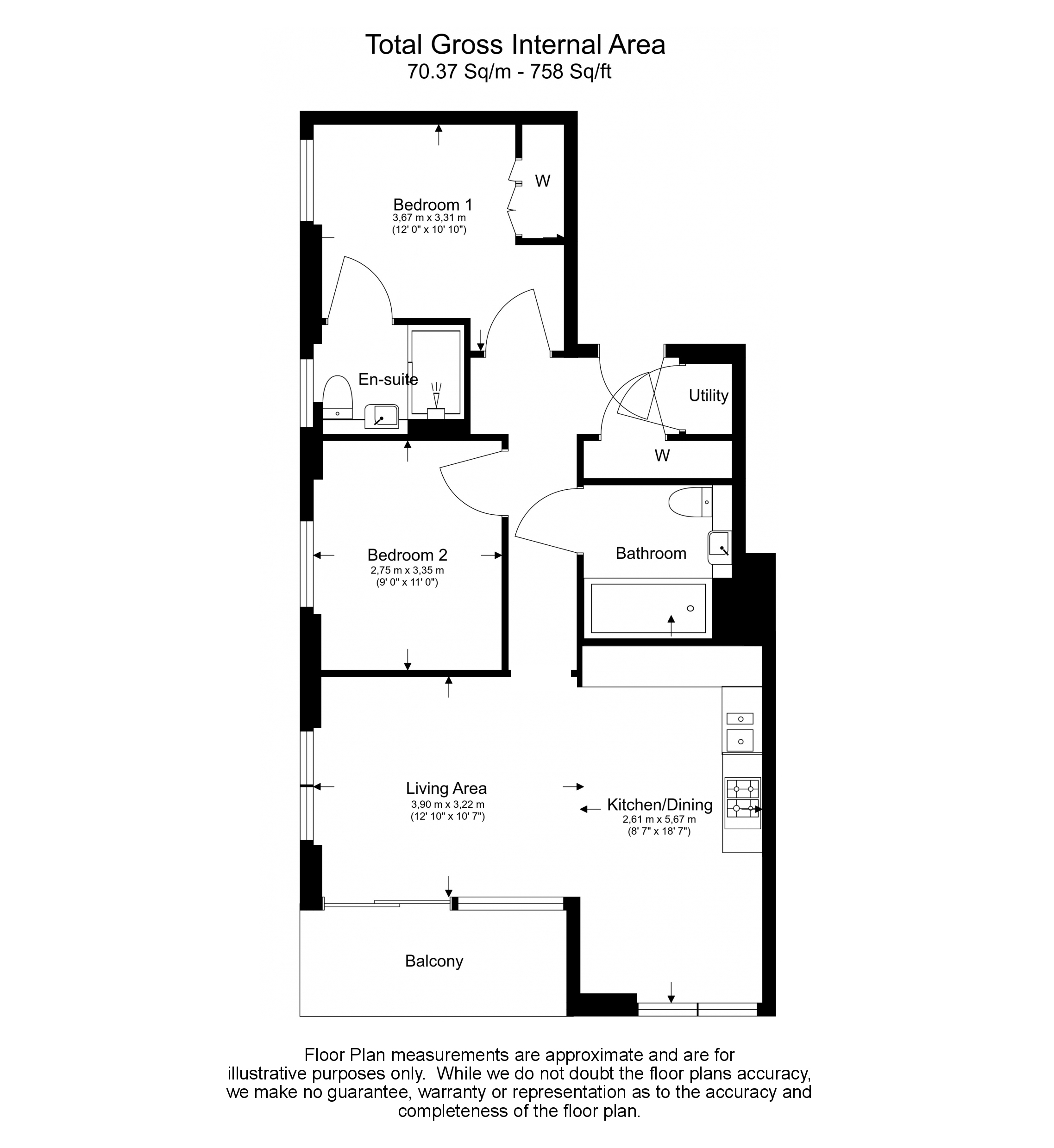 2 bedrooms apartments/flats to sale in Palmer Road, Nine Elms-Floorplan