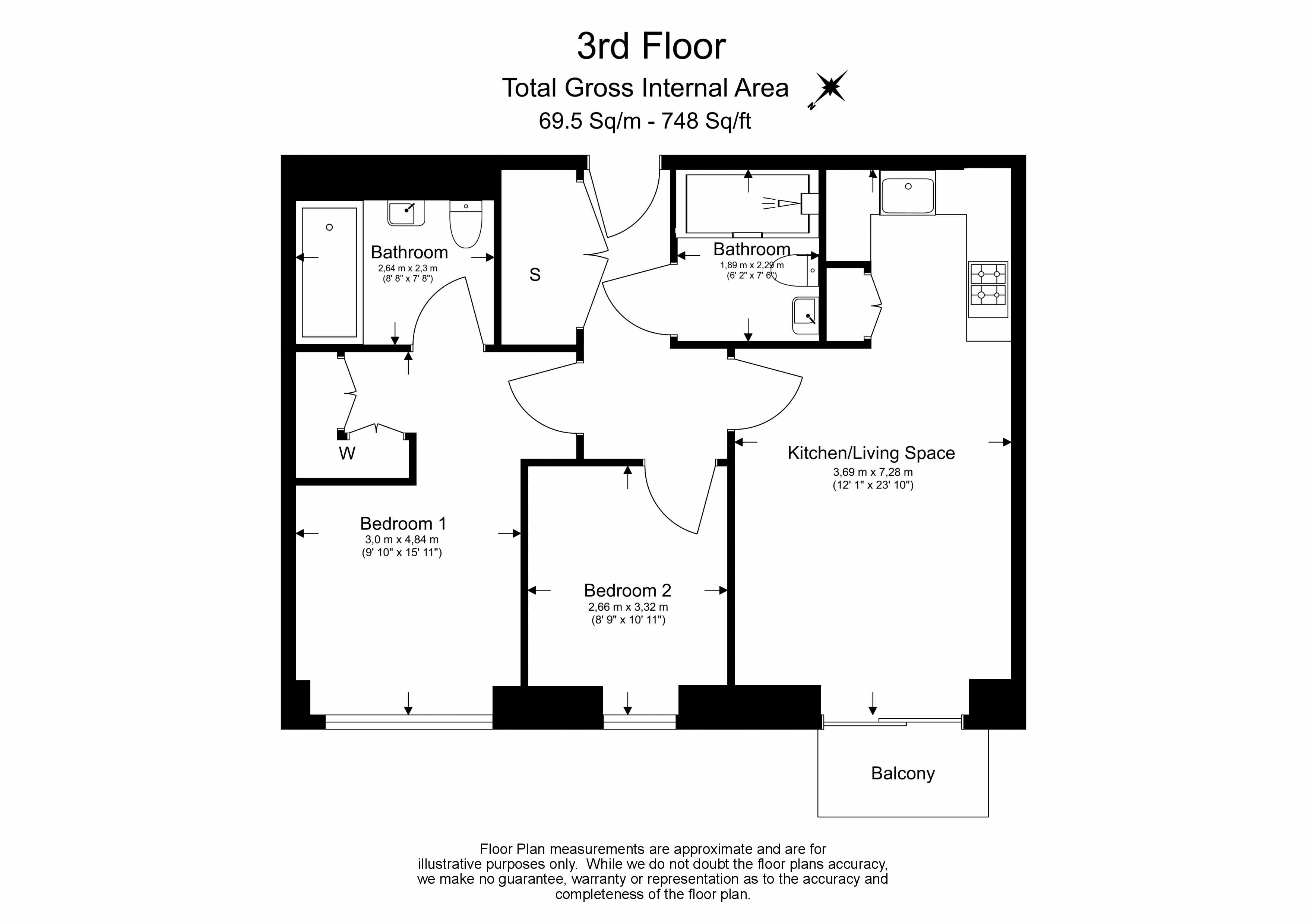 2 bedrooms apartments/flats to sale in Major Draper Street, Woolwich-Floorplan