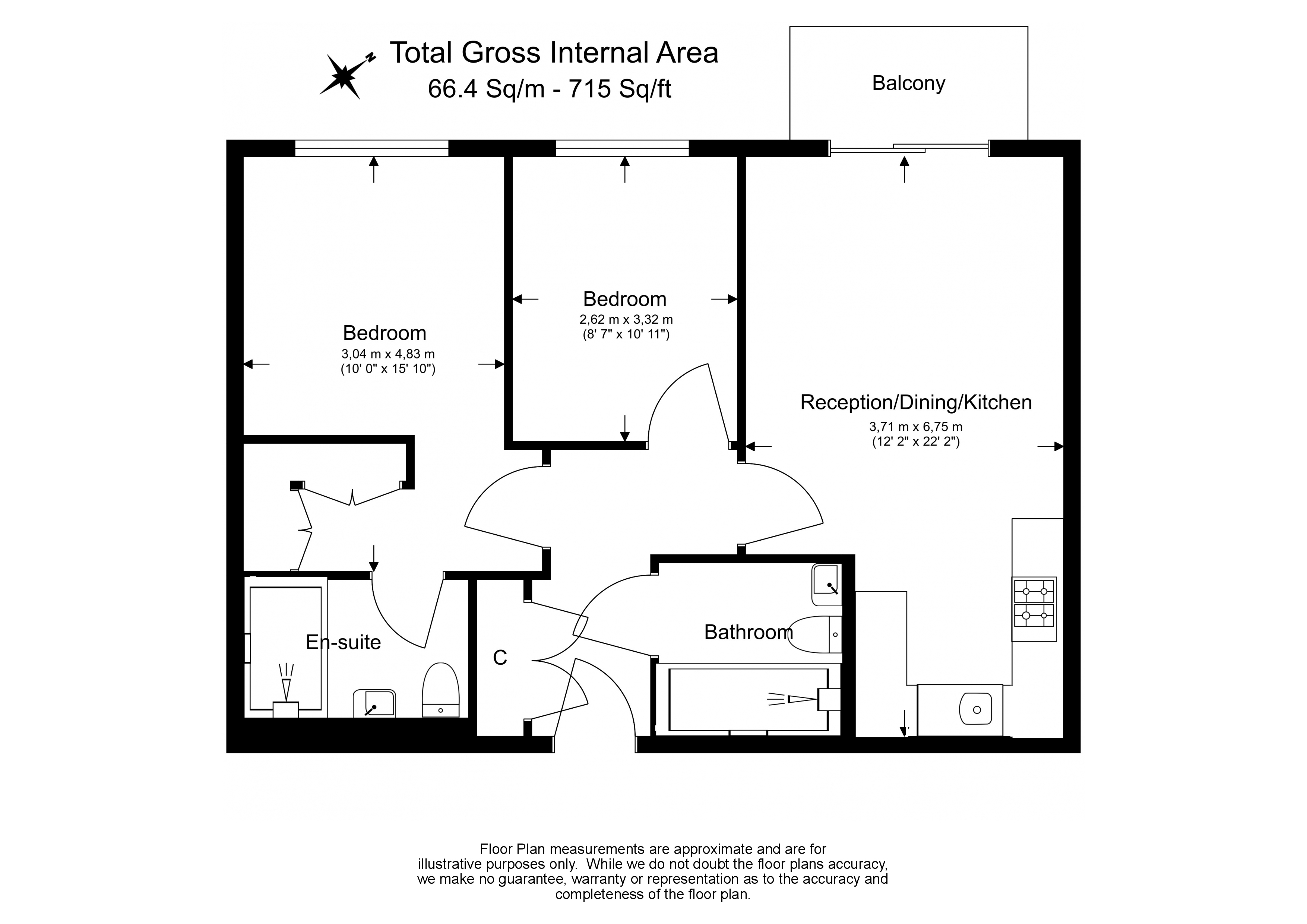 2 bedrooms apartments/flats to sale in Major Draper Street, Woolwich-Floorplan
