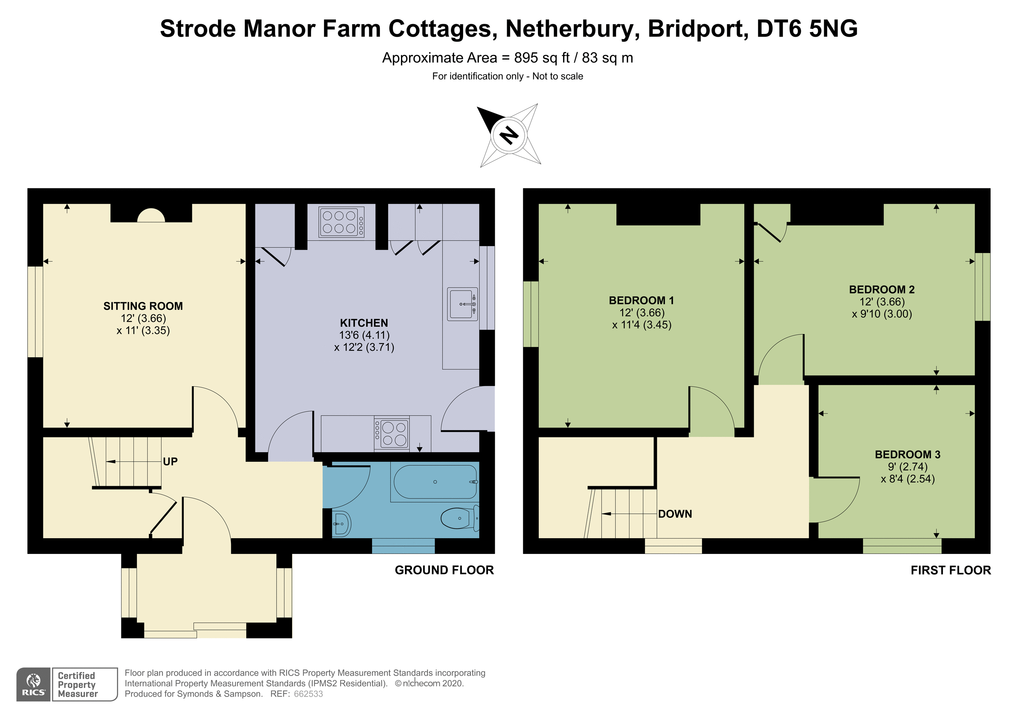 Floorplan - Strode Manor Farm Cottages, Netherbury, Bridport, Dorset, DT6 5NG