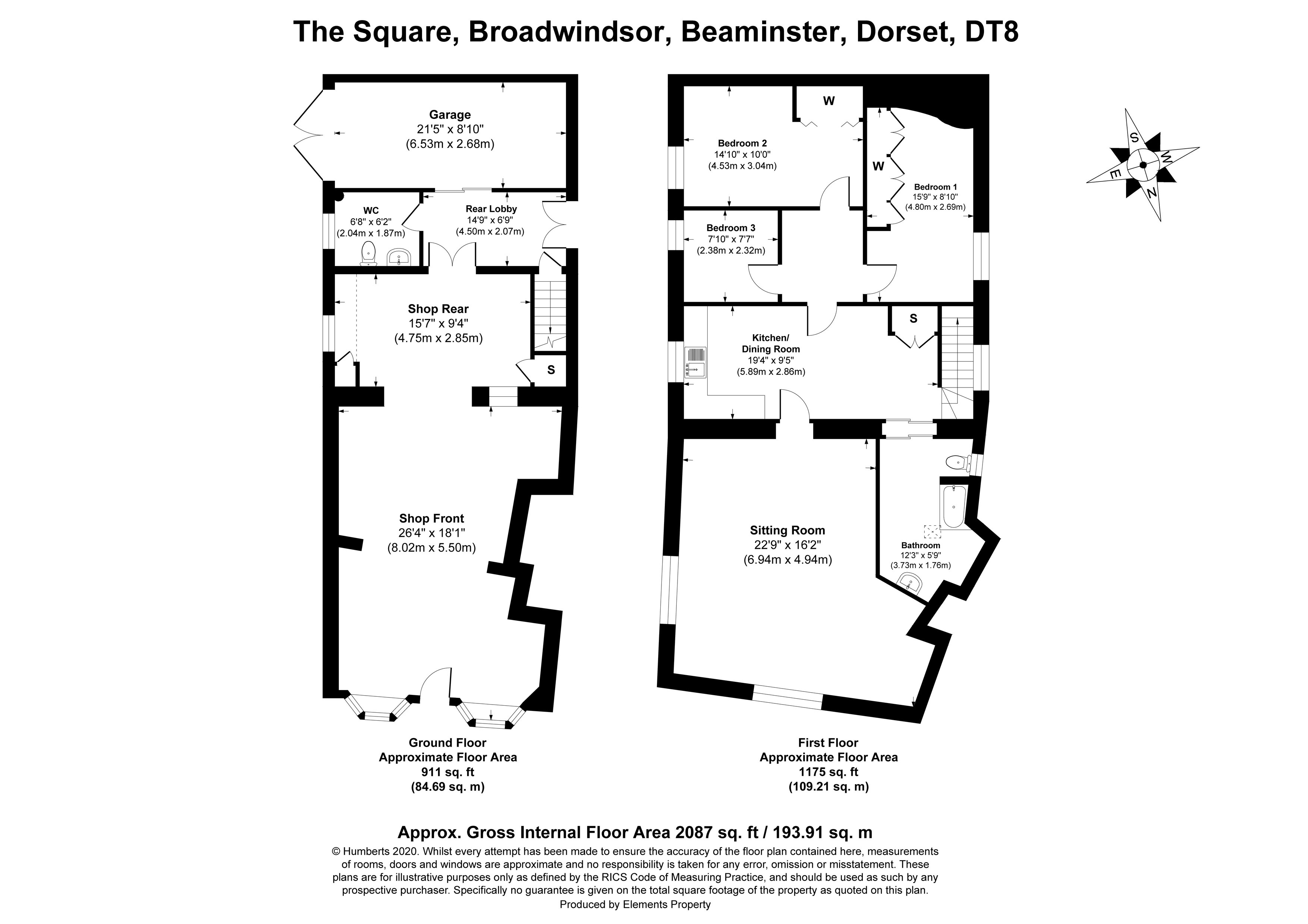 Floorplan - The Square, Broadwindsor, Beaminster, Dorset, DT8 3QD