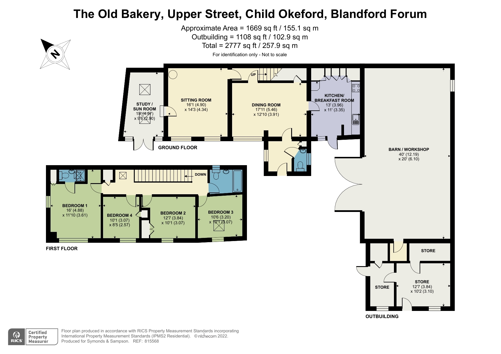 Floorplan - Upper Street, Child Okeford, Blandford Forum, Dorset, DT11 8EF