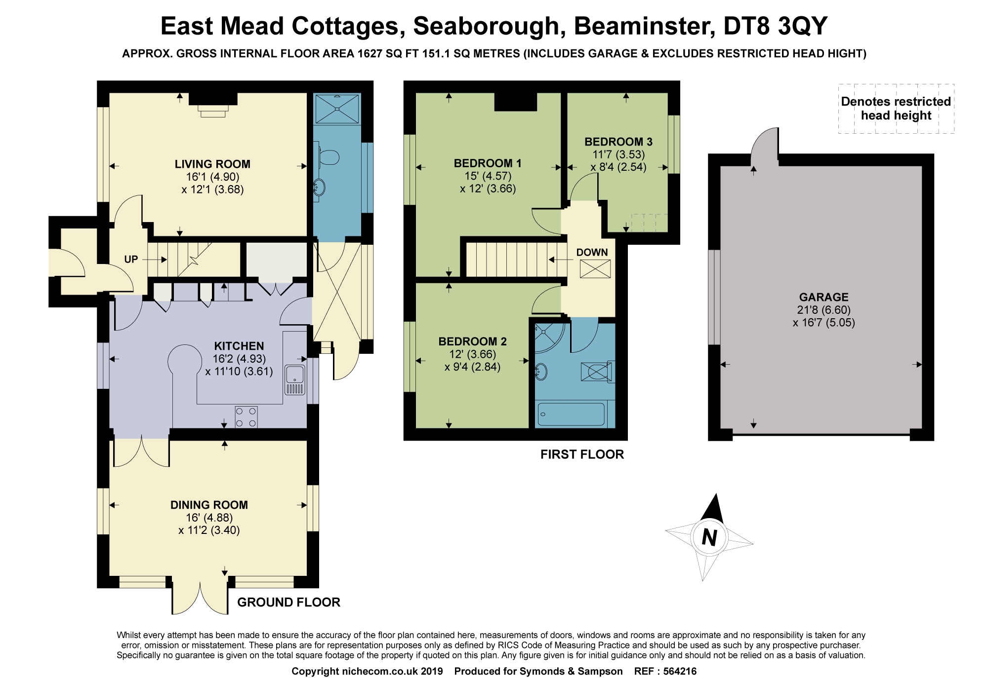 Floorplan - East Mead Cottages, Seaborough, Beaminster, Dorset, DT8 3QY