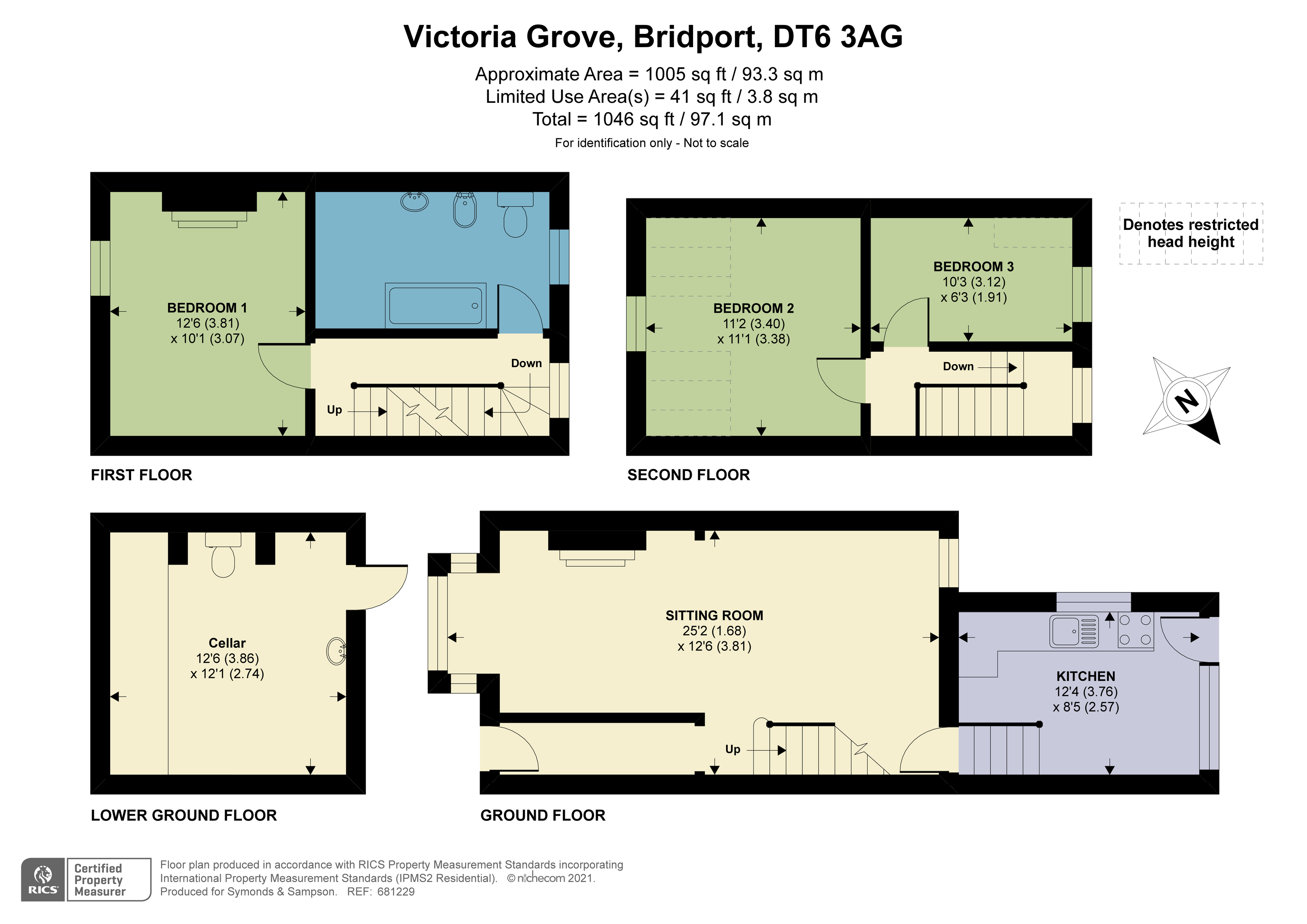 Floorplan - Victoria Grove, Bridport, DT6 3AG