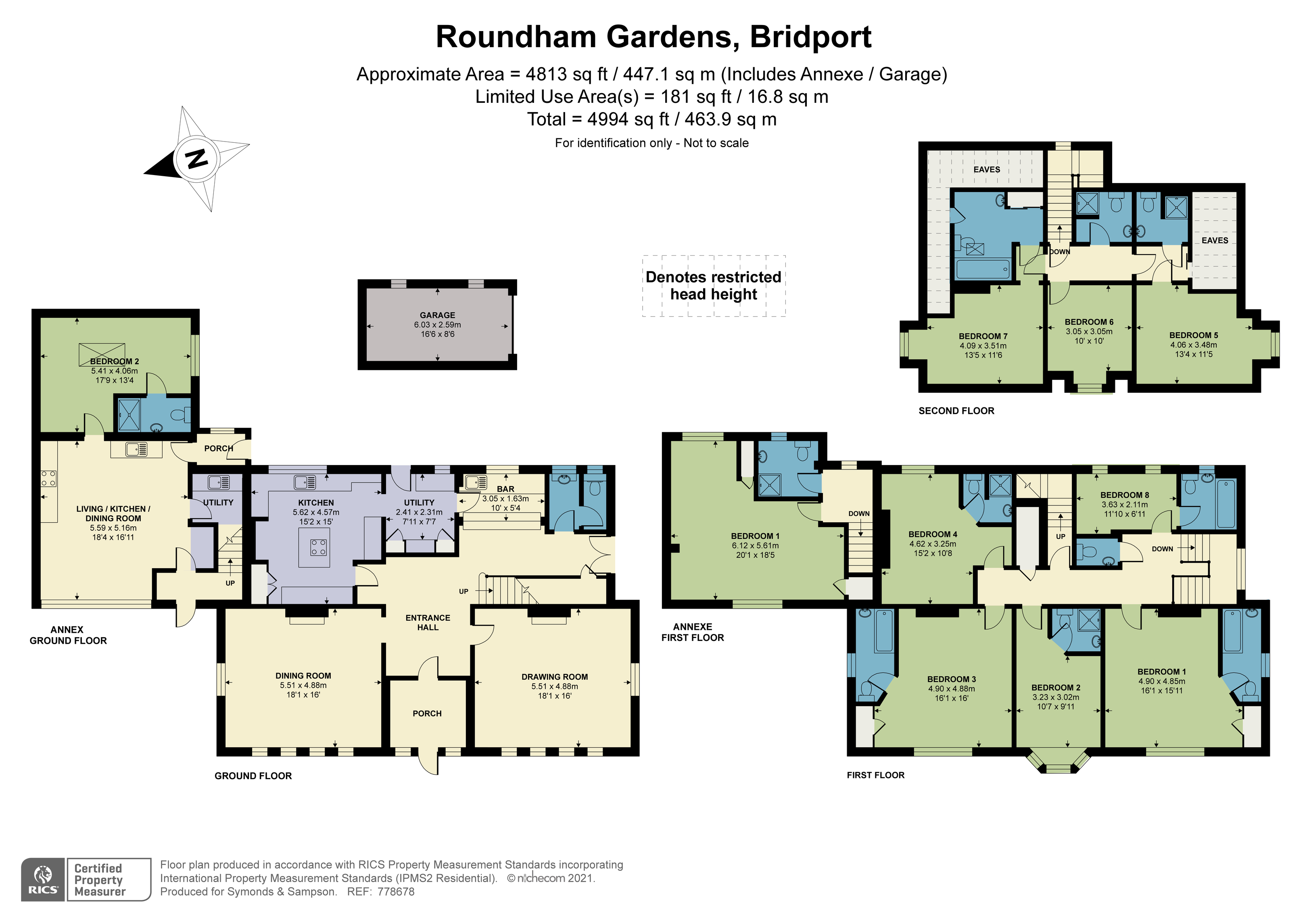 Floorplan - Roundham Gardens, Bridport, Dorset, DT6 4BD