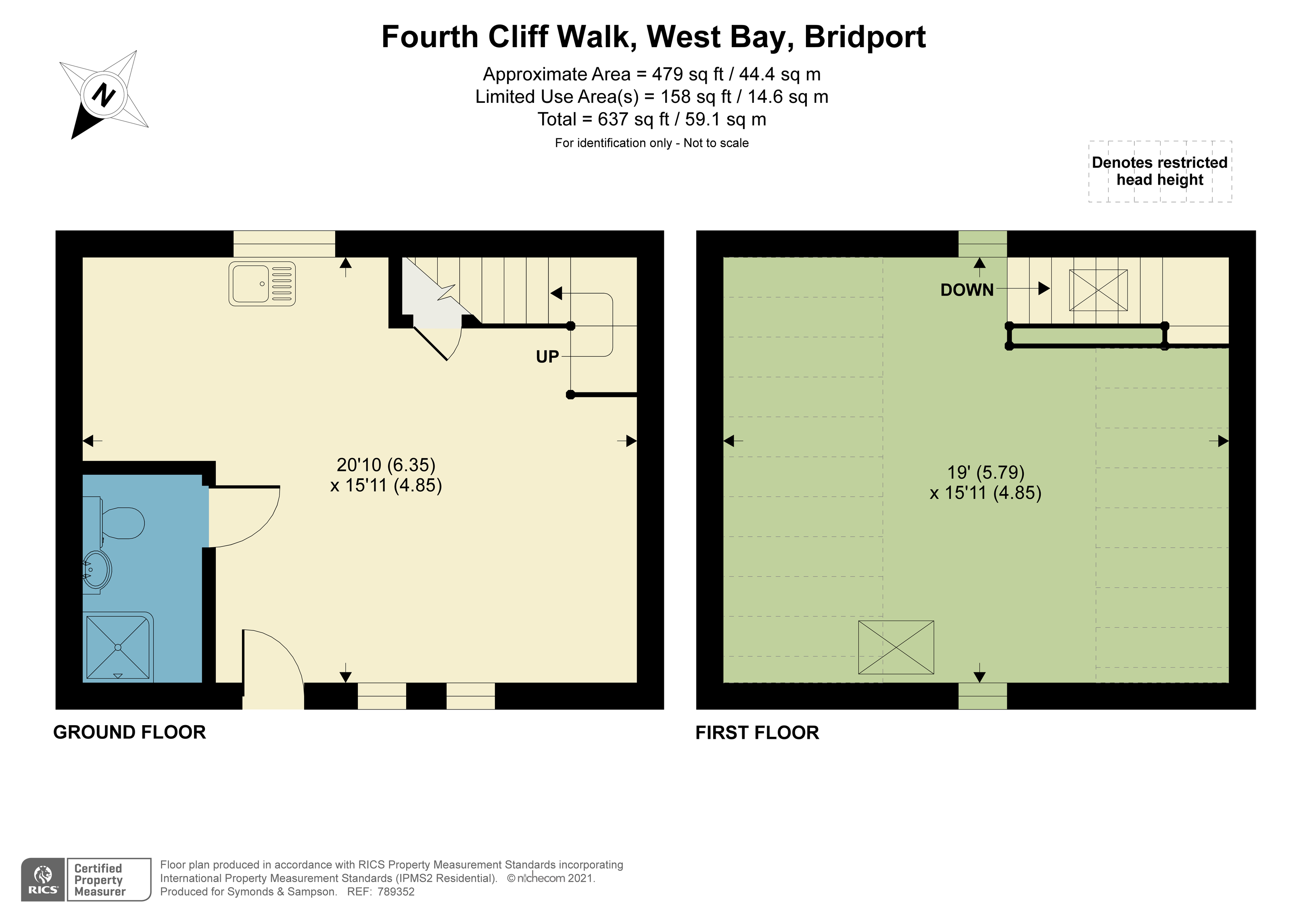 Floorplan - Fourth Cliff Walk, West Bay, Bridport, DT6 4HL