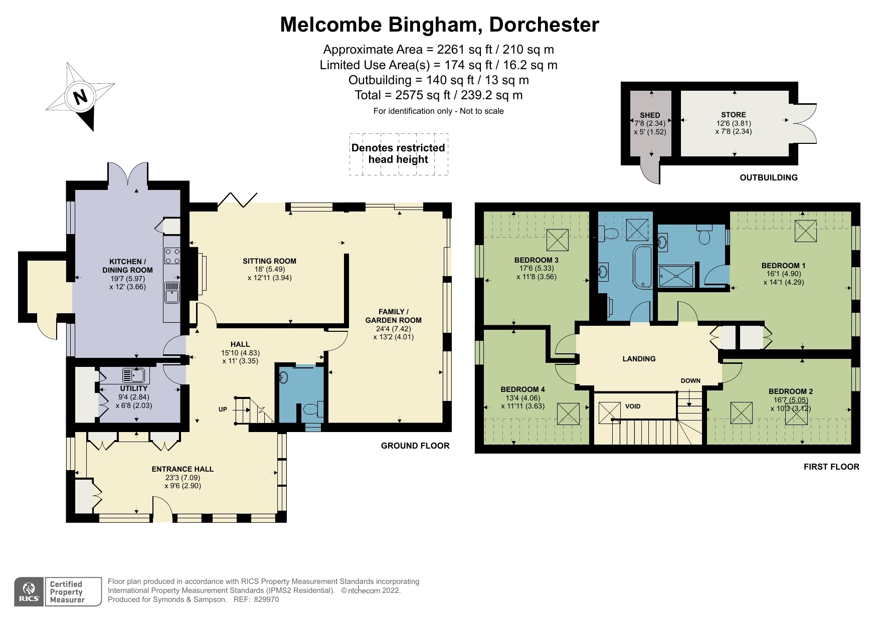 Floorplan - Melcombe Bingham, Dorchester, Dorset, DT2 7PE