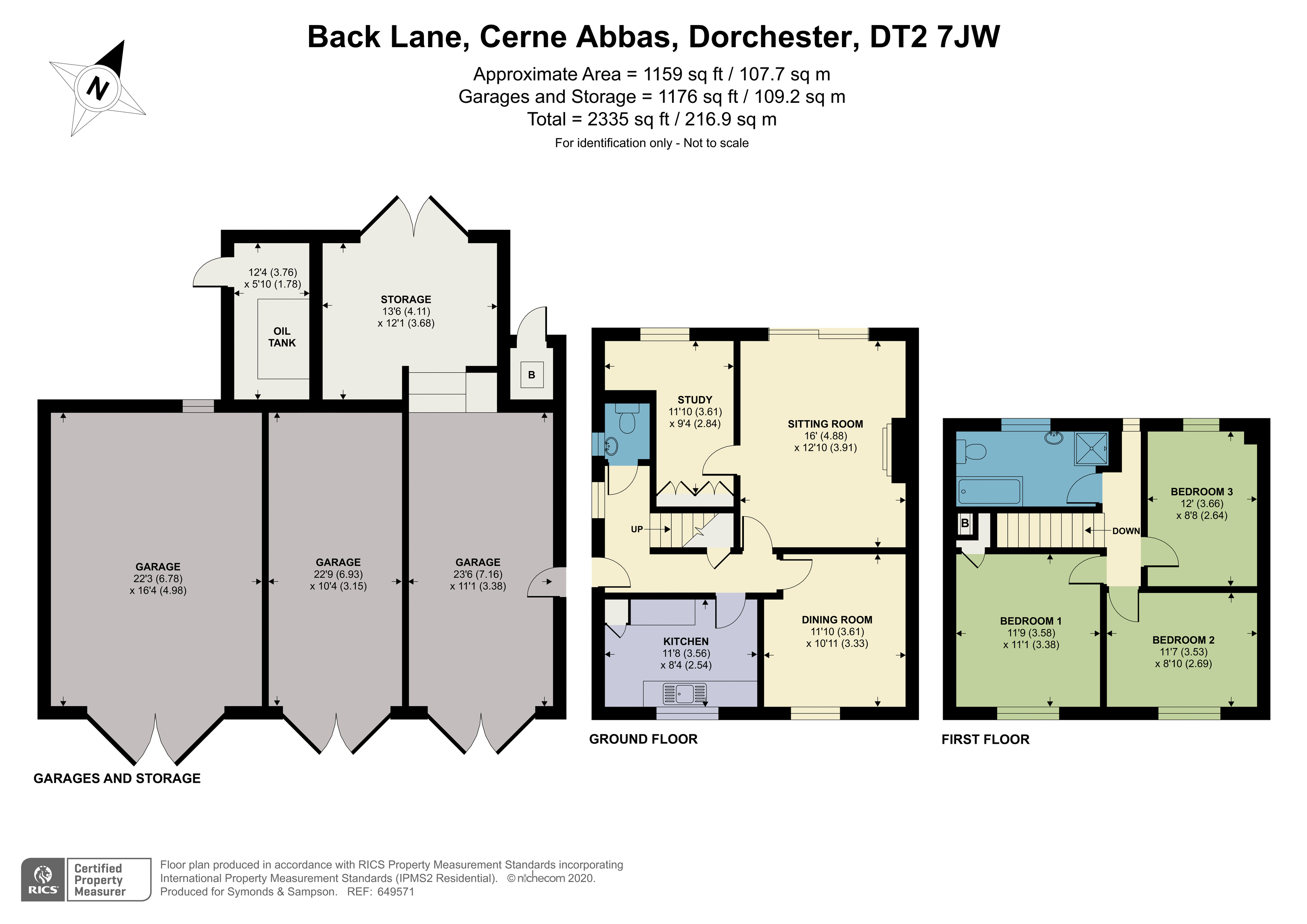 Floorplan - Back Lane, Cerne Abbas, Dorchester, DT2 7JW