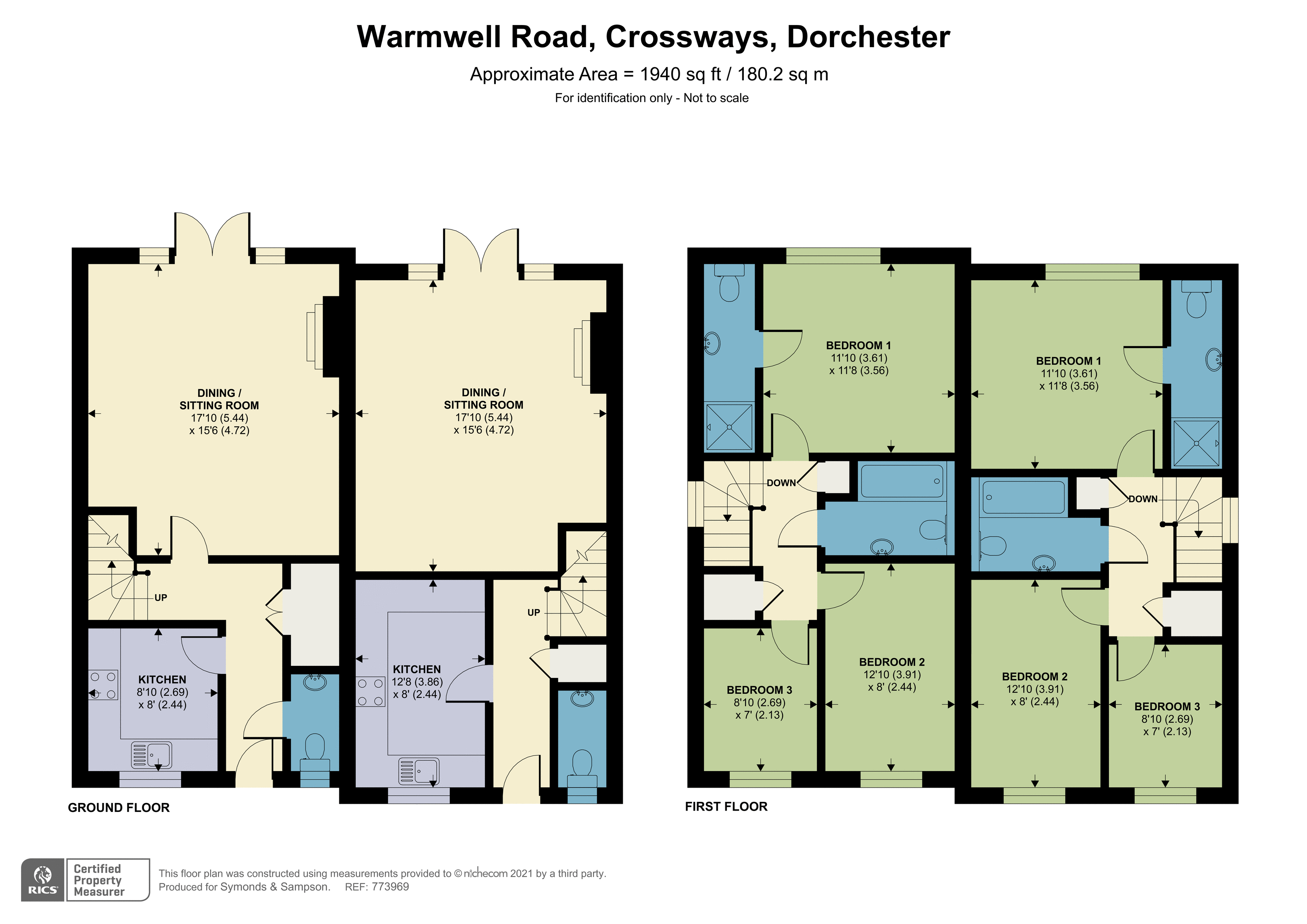 Floorplan - Warmwell Road, Crossways, Dorchester, Dorset, DT2 8BS
