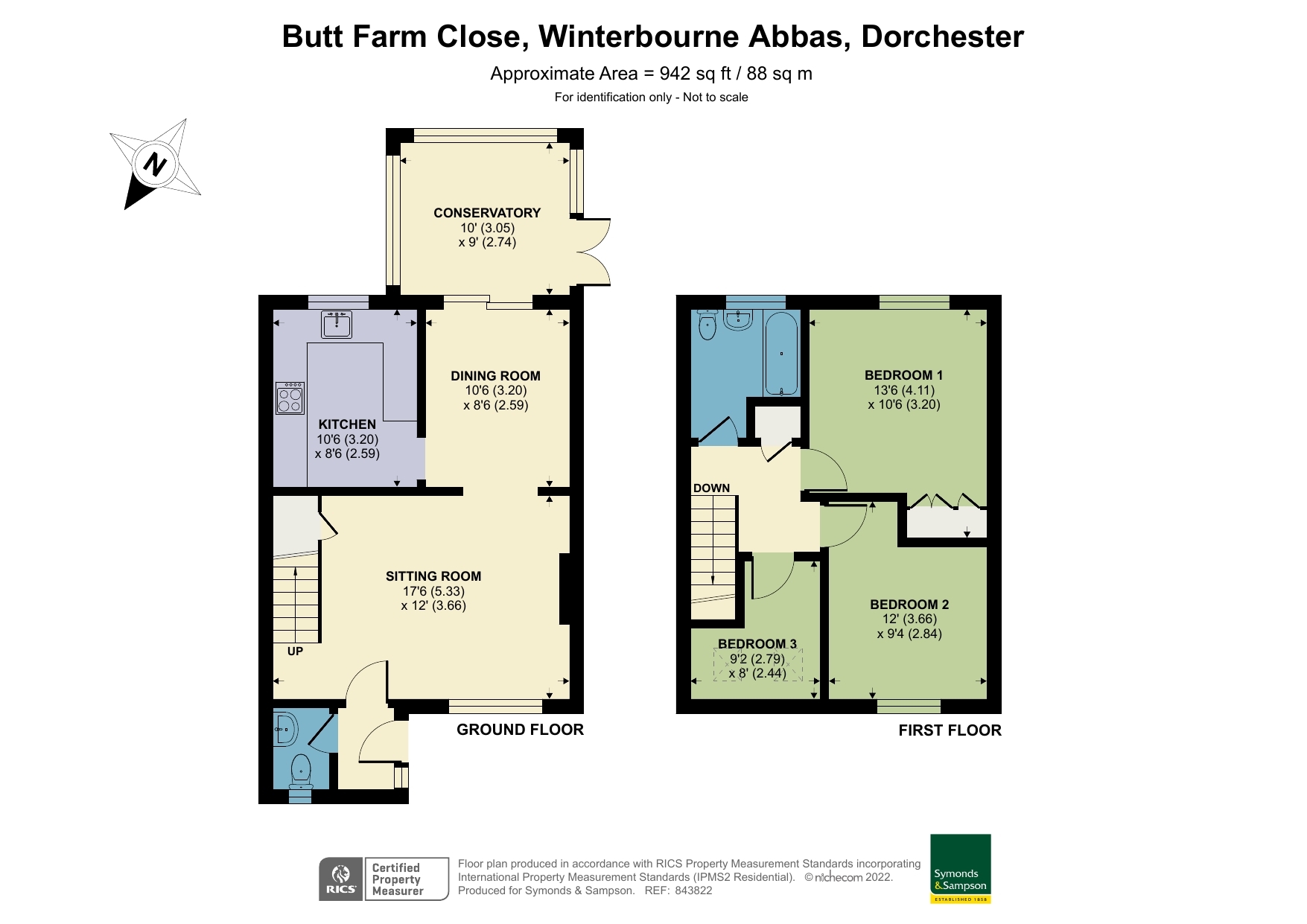 Floorplan - Butt Farm Close, Winterbourne Abbas, Dorchester, Dorset, DT2 9SU