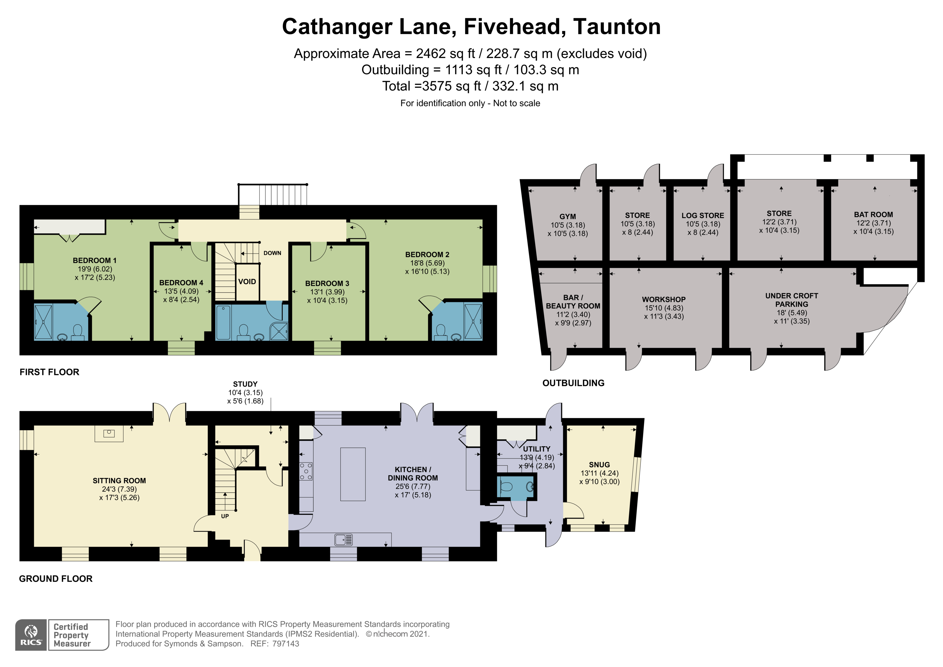 Floorplan - Cathanger Lane, Fivehead, Taunton, TA3 6PS
