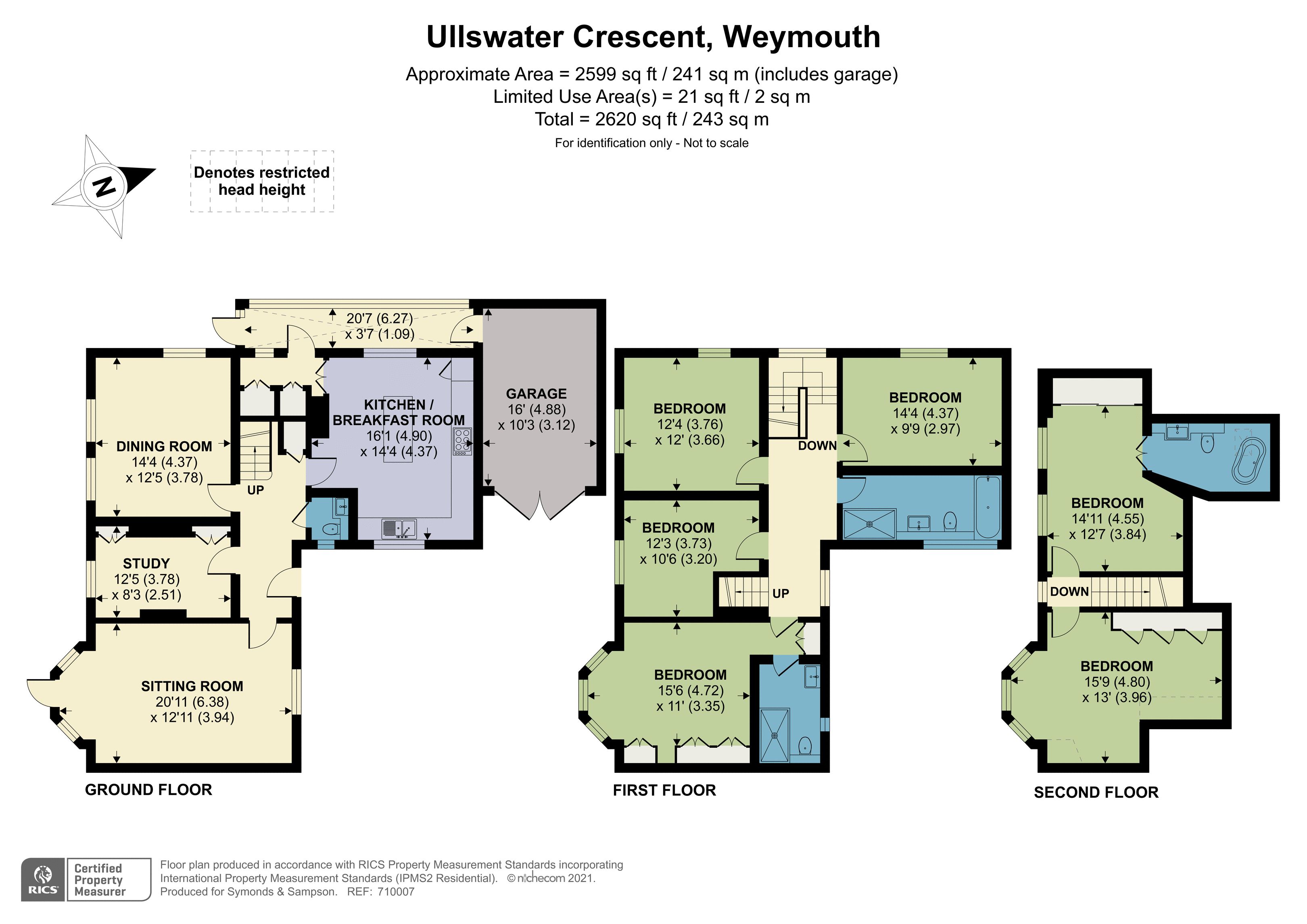 Floorplan - Ullswater Crescent, Weymouth, Dorset, DT3 5HE