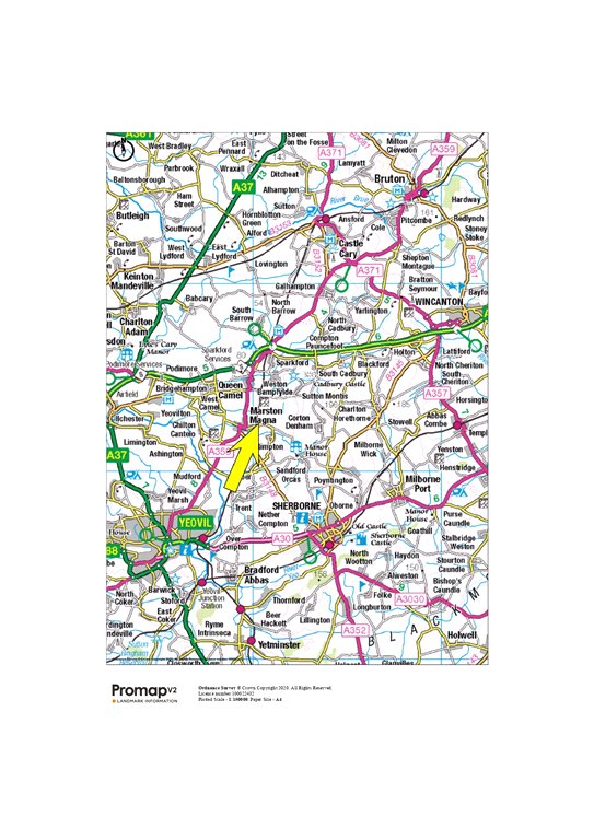 Siteplan - Rimpton Road, Marston Magna, Yeovil, Somerset, BA22 8DS