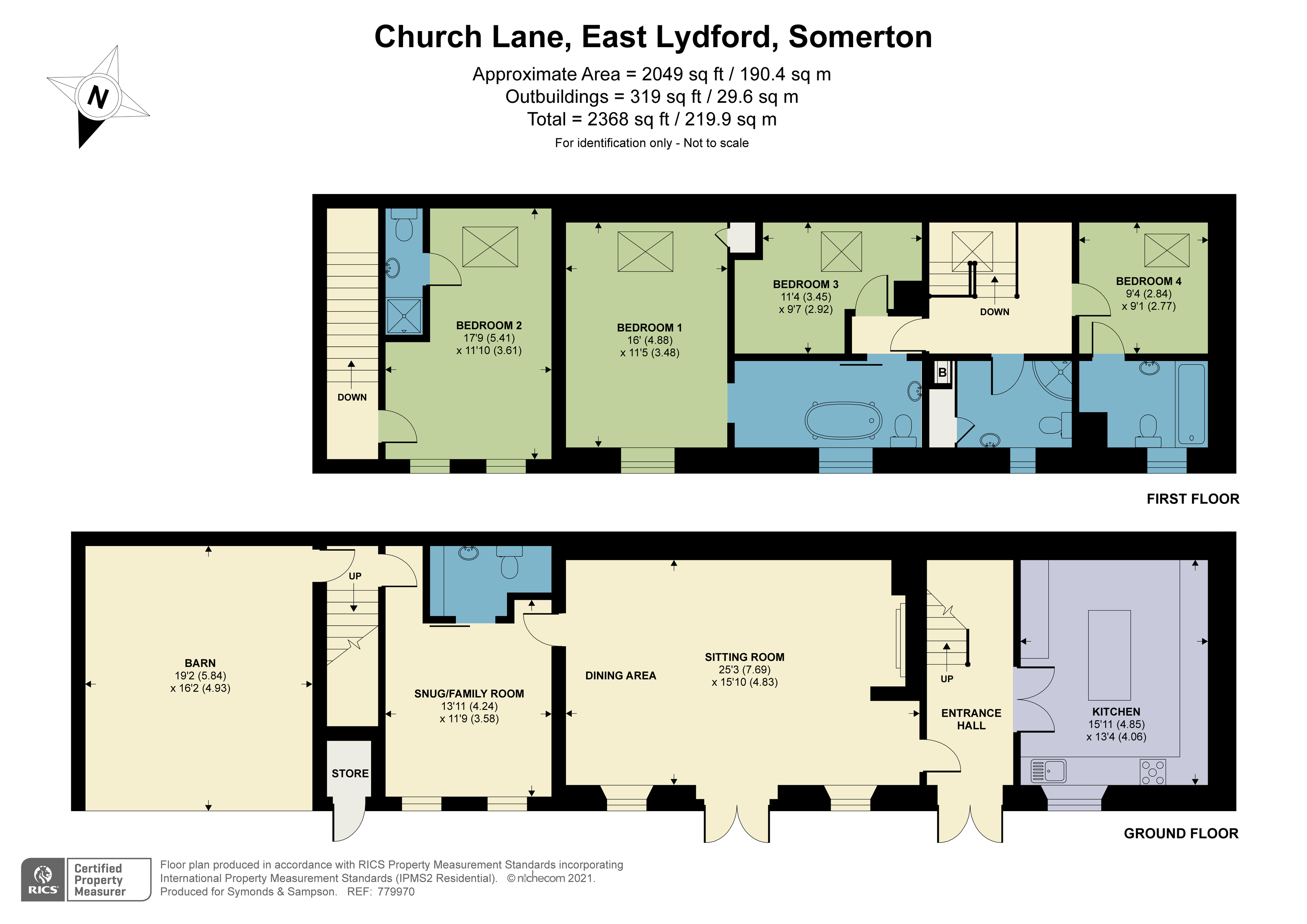 Floorplan - Church Lane, East Lydford, Somerton, TA11 7HD